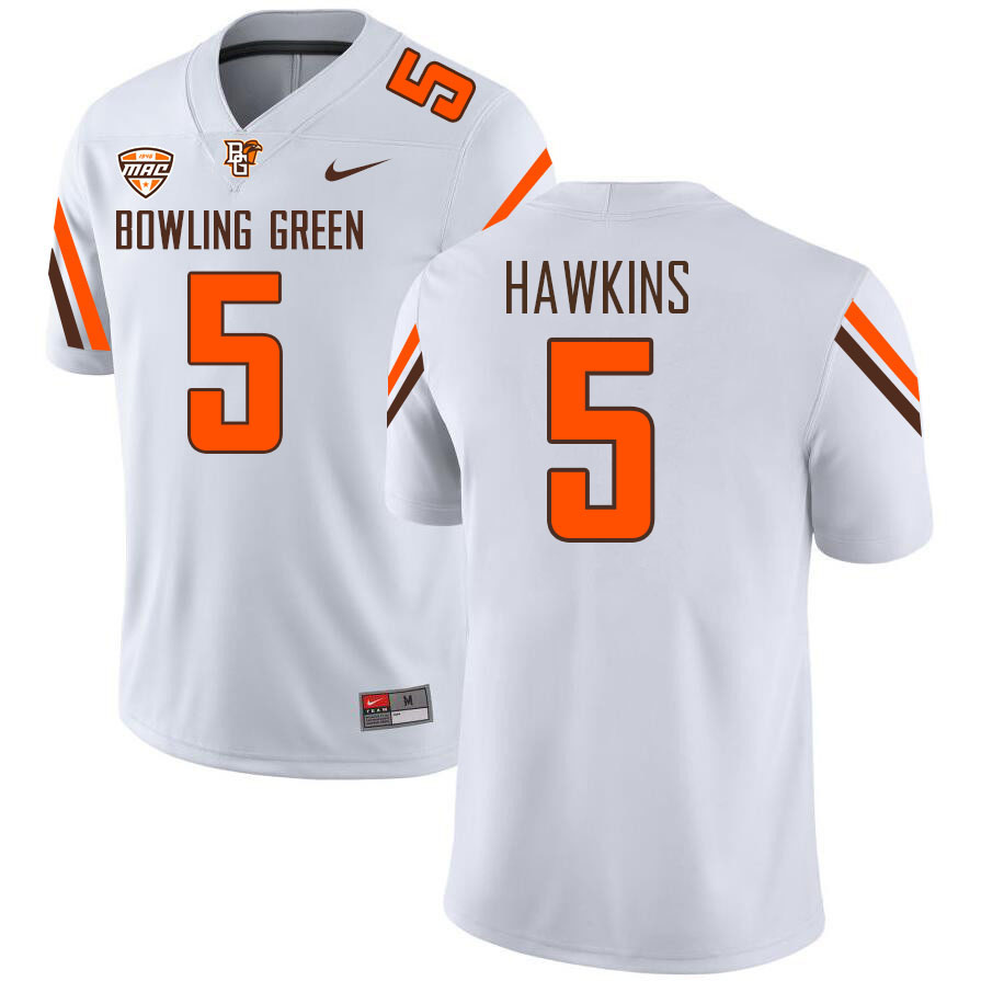 Bowling Green Falcons #5 Anthony Hawkins College Football Jerseys Stitched-White